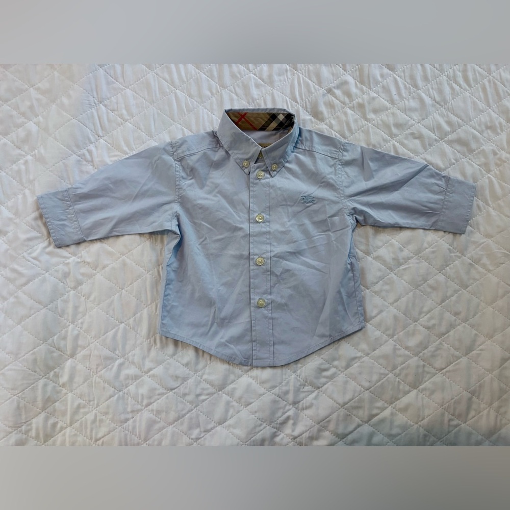 Burberry Light Blue Baby Button Down Shirt